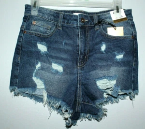ARIYA JEANS CURVY HIGH RISE DENIM DISTRESSED SHORTS WOMEN SIZE 7/28 - Picture 1 of 3