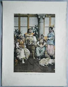 aprox. 1895 Francés fotocromo MUJERES TUNECINAS EN TRAJES ANTIGUOS (#382) - Imagen 1 de 1