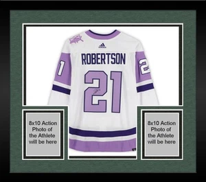 Framed Jason Robertson Stars Signed Hockey Fights Cancer Adidas Authentic Jersey - Picture 1 of 5
