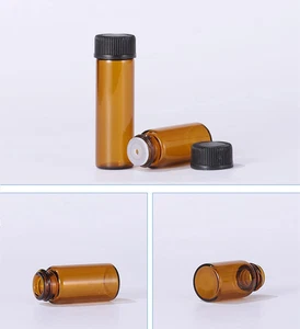 50Pack Set 1ML Amber Glass Bottle with Orifice Reducer and Cap Small Essentia... - Picture 1 of 12