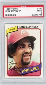 1980 Topps Nino Espinosa PSA 9 Philadelphia Phillies - Picture 1 of 2