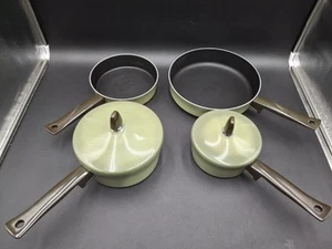 Vintage Karneval von Regal Ware 6-teiliges Aluminium Avocado Kochgeschirr Set. - Bild 1 von 22