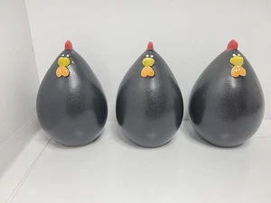 Eiförmiges Huhn Dekor Harz oder Styropor Material 5 Zoll hoch schwarz Set 3 - Bild 1 von 9
