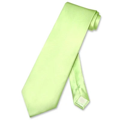 Corbata Biagio 100% SEDA EXTRA LARGA Color VERDE LIMA Sólido Para Hombres XL Corbata para Cuello Foto 1 de 2