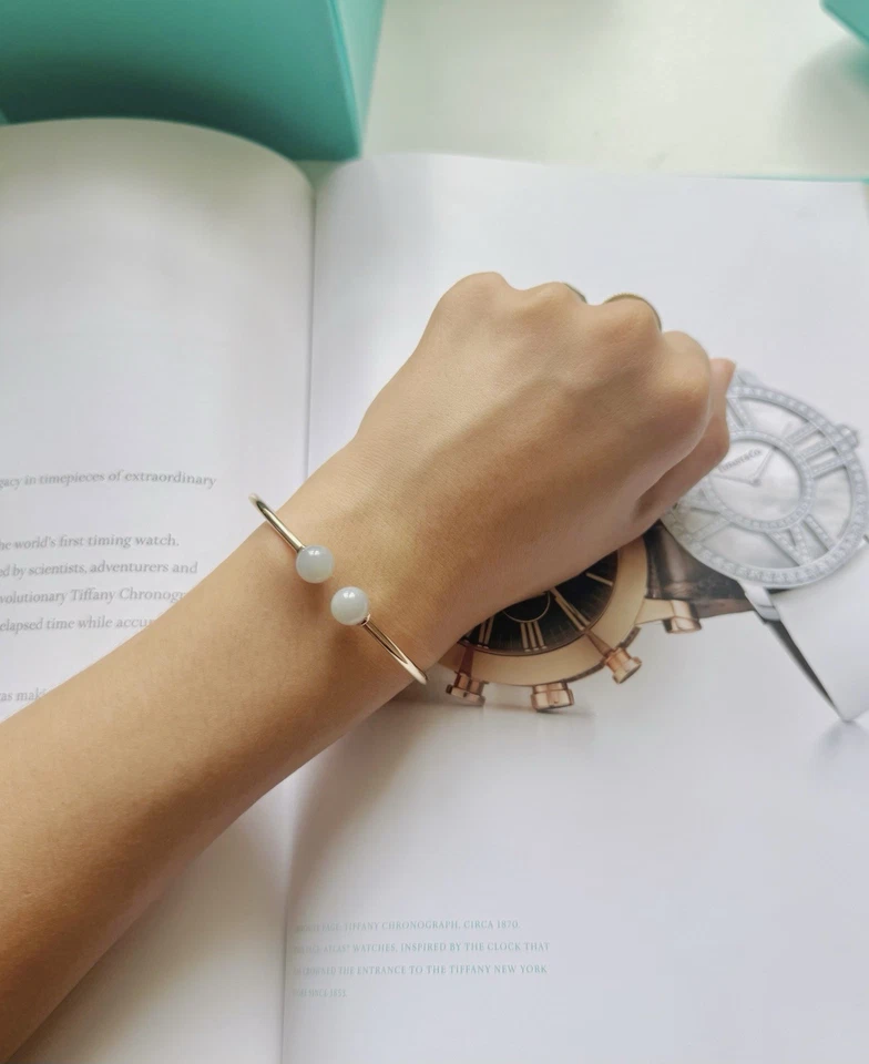 蒂芙尼 18k 玫瑰金月光石球手链 尺寸 M 硬件系列 — 第 1/4 张图片