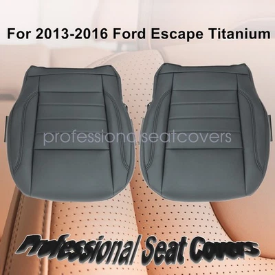 Driver & Passenger Bottom Leather Seat Cover Black Fits 2013-2016 Ford Escape - Image 1 of 4