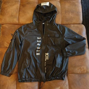 Niepce Inc Hooded Jacket Techwear Streetwear Black Waterproof Mens Large  - Picture 1 of 18