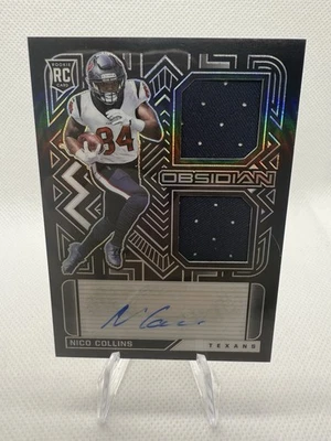 2021 Panini Obsidian RC Jersey Ink Nico Collins #RJI-NC /150 RPA Dual Patch Auto - Image 1 of 3