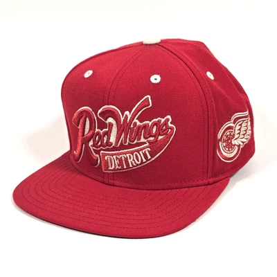 DETROIT RED WINGS REEBOK FACE OFF SNAPBACK HAT VINTAGE LOGO 100% WOOL NHL NEW - Image 1 of 4
