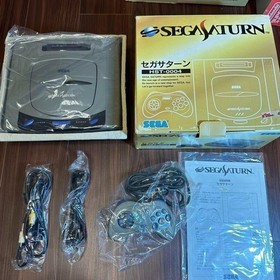 Sega Saturn console Gray HST-0004 USED Japan Free Shipping Very Good Condition