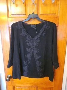 Inc International Concepts Damen schwarz Oberteil Pullover Größe 3X Stretch Viskose Mischung - Bild 1 von 14