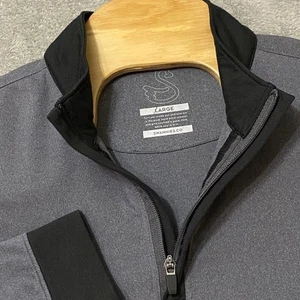 Swannies Golf Pullover Herren Large grau schwarz 1/4 Reißverschluss Langarm sportlich - Bild 1 von 7