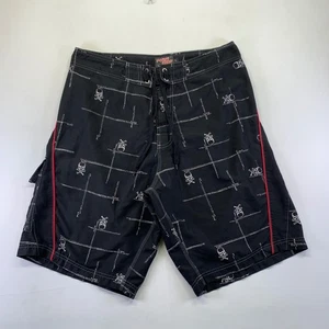 Vintage Point Zero Alternative Movement Skull Board Shorts Large Swim Trunks Y2k - Picture 1 of 7