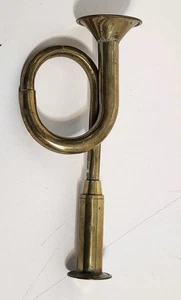 VINTAGE/ANTIK Miniatur Messing Horn 5" lang 2" breiteste Stelle getestet funktioniert!! - Bild 1 von 7