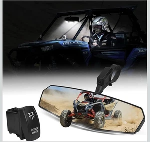 UTV Rear View Mirror Compatible With Polaris RZR Can Am Kawasaki Teryx Mule - Picture 1 of 7