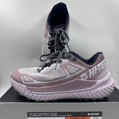 Hi-Tec Women Trail Shoe Size 8.5 Breathable Mesh Lining, Lace Up, Lilac, Purple - Image 1 of 4