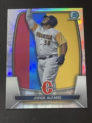 Bowman 2023 Cromo Jorge Alfaro #WBC-12 Bandera Variación Refractor/499 Venezuela Foto 1 de 2