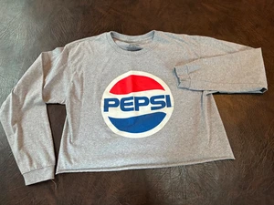 Gr. L PEPSI Crop T-Shirt grau langarm "Gotta Have it" - Bild 1 von 7