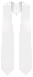 White Graduation Stole - White College & High School Stoles - Picture 1 of 1