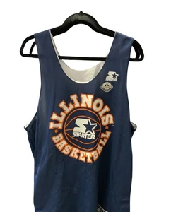 Vintage Fighting Illini Trikot Herren 48 blau weiß Starter Reversible Deadstock USA - Bild 1 von 7