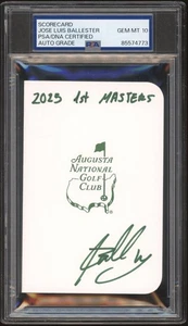 Jose Luis Ballester Signed 2025 1st Masters Scorecard PSA GEM MT 10 AUTO AUGUSTA - Picture 1 of 2