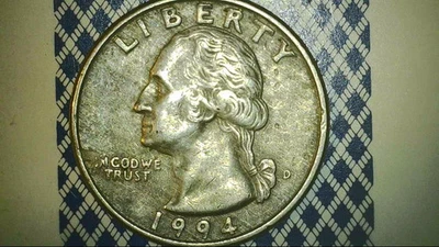 Cuarto D Washington 1994 - hermoso tono oscuro - ¿error múltiple? Moneda[A107] Foto 1 de 4