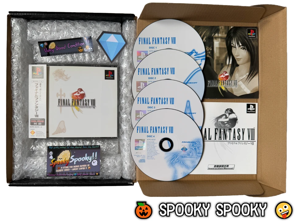 Final Fantasy VIII PS1 SCPS-45375 - NTSC-J Asian VGC CIB - English 中文 Manual - Image 1 of 4
