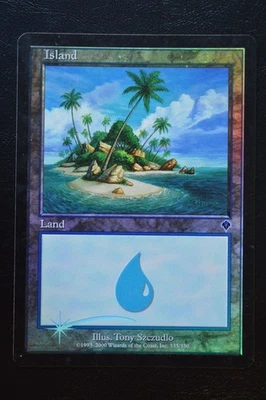 Magic The Gathering MTG ISLAND (335) FOIL Invasion MP Moderately Played - Image 1 of 2