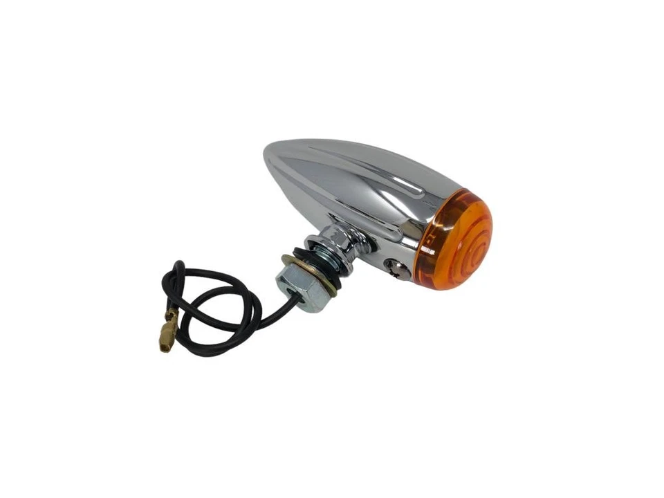 Blinklicht Motorrad Universell Chrom Bullet Tech Glide Homologiert Lampe 12V23W - Bild 1 von 1