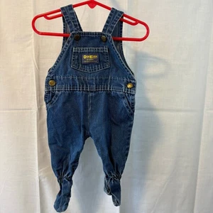 Mono de Colección OshKosh B'Gosh Vestbak Footie Mameluco 3-6 meses Denim Hecho en Unión - Imagen 1 de 6