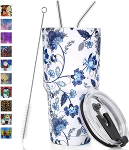 30Oz Tumbler Double Wall Stainless Steel Vacuum Insulated Travel Mug with Splash - Picture 1 of 12