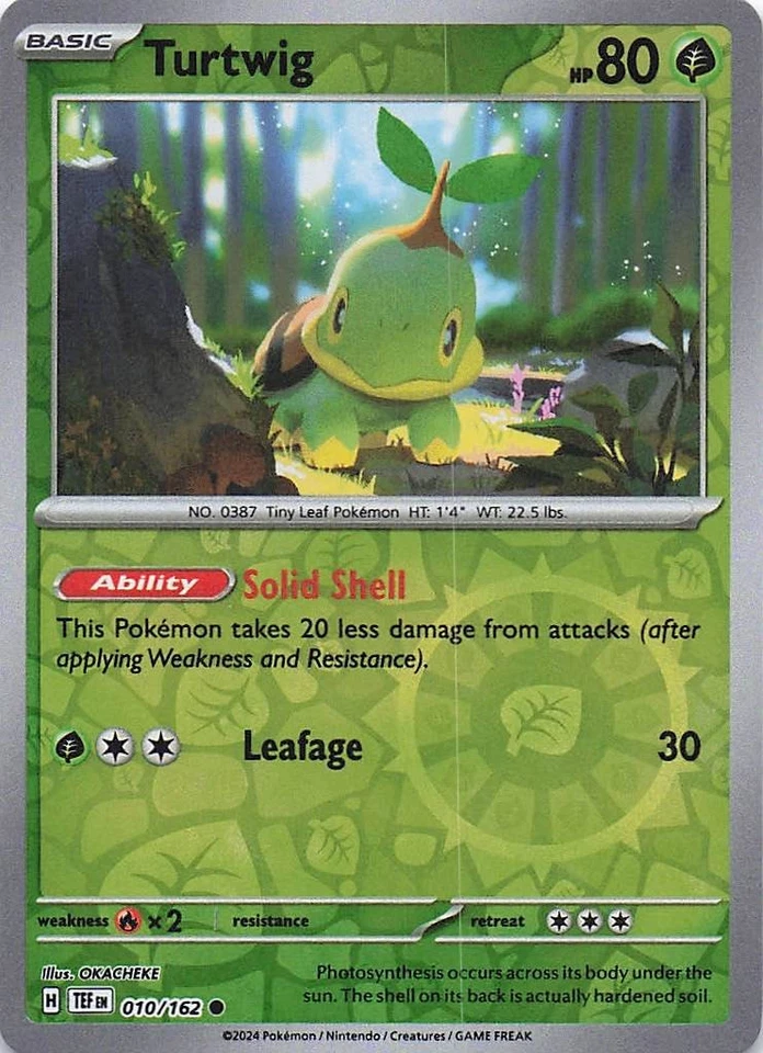Turtwig SV05: Temporal Forces 010/162- NM - Reverse Holo - Image 1 of 2