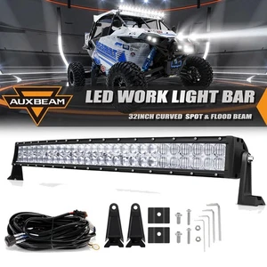 AUXBEAM 32" Curved LED Light Bar Spot Flood Driving for Polaris Can-am ATV UTV - Picture 1 of 12