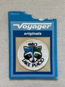 NEW Vintage 1980 Lake Placid Roni Raccoon Winter Olympics Sew On Patch - Picture 1 of 3