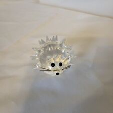 Swarovski Glass Porcupine Figurine 2” Metal Whiskers Bead Eyes and Nose