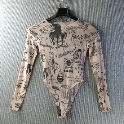 Traje de una pieza sin marca para mujer S-M beige desnudo neutro transparente manga larga Halloween Foto 1 de 4