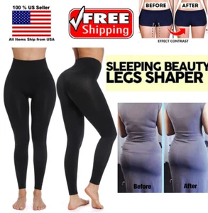 Women High Waist Slim Tummy Control Compression Body Shaper Leggings Thigh Pants - Picture 1 of 17