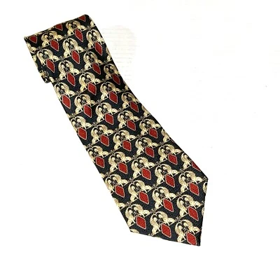 ¿Leones dobles vintage Christian Dior Monsieur? Corbata de seda fondo negro Foto 1 de 4