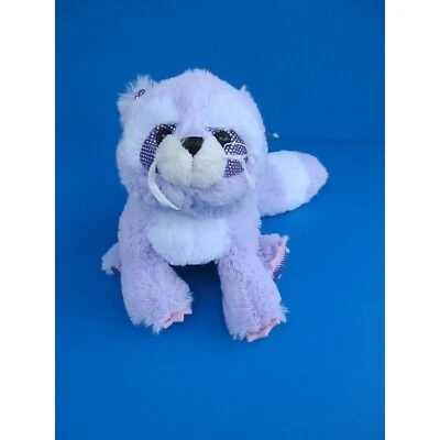 Webkinz Brilliant Bandit Raccoon Purple Plush Stuffed Animal HM626 No Code Ganz - Image 1 of 4