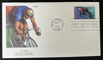3119 Cycling (Blue Background) Fleetwood FDC Nov 1 1996 New York NY - Image 1 of 2