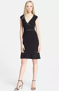 Roberto Cavalli Sleeveless Punto Stoffa Dress Black Size 10 NEW - Picture 1 of 2