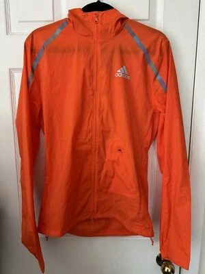 adidas $130 Men’s XS Full-Zip WIND.RDY MARATHON RUNNING JACKET Orange HL6508 NEW - Image 1 of 4