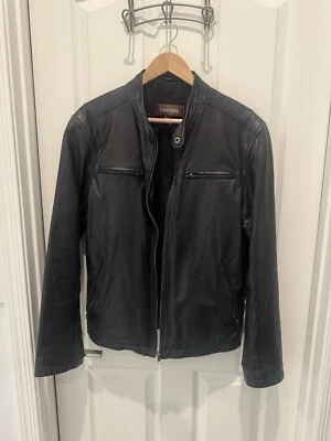 Jaqueta de couro masculina Danier preta tamanho M - Imagem 1 de 4