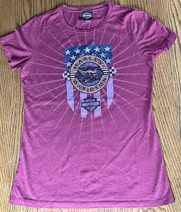 Harley Davidson T-shirt WI Dells Mauston, Wisconsin Women’s Size L 2011 Maroon - Picture 1 of 19