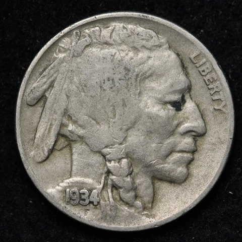 1934-D Buffalo Nickel CHOICE VF E207 STM Cover