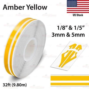 9/16" 15mm Vinyl Pinstriping PinStripe Styling Double Line Sticker AMBER YELLOW - Picture 1 of 12