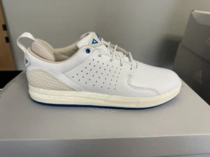 NEW IN BOX MEN'S ADIDAS FLOPSHOT SHOES, COLOR: WHITE/BLUE, SIZE: 8.5 - Picture 1 of 3