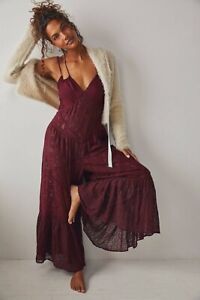 New Free People by Intimately Make Me Love Wine Lace Romper Sz XS and S $168