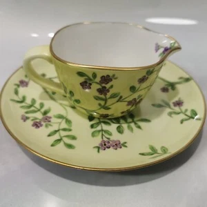 Rare Unique Hand Painted and Signed Porcelain Tea Cup & Saucer with Gold Rim - Picture 1 of 8