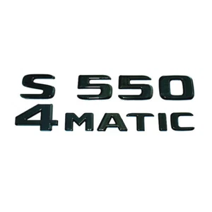 S550+4MATIC BLACK FIT MERCEDES REAR TRUNK EMBLEM BADGE NAMEPLATE DECAL NUMBER - Picture 1 of 3